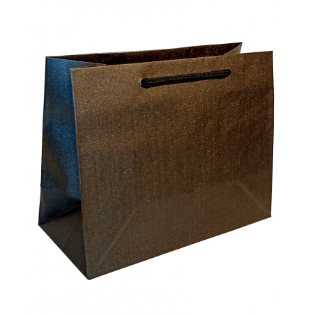 Black corded metallic paper bag