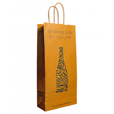 Natural luxury kraft paper bottle bag